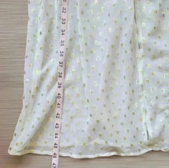 NSR NICOLA METALLIC DOT MIDI DRESS IN IVORY size large - Picture 11 of 14